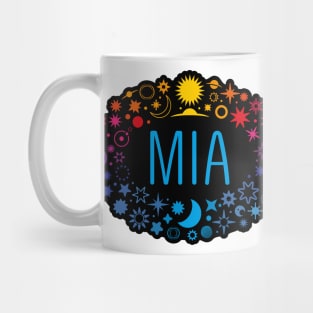 Mia name surrounded by space Mug